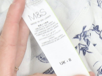 Womens UK Size 8 Marks and Spencer White Basic T-Shirt