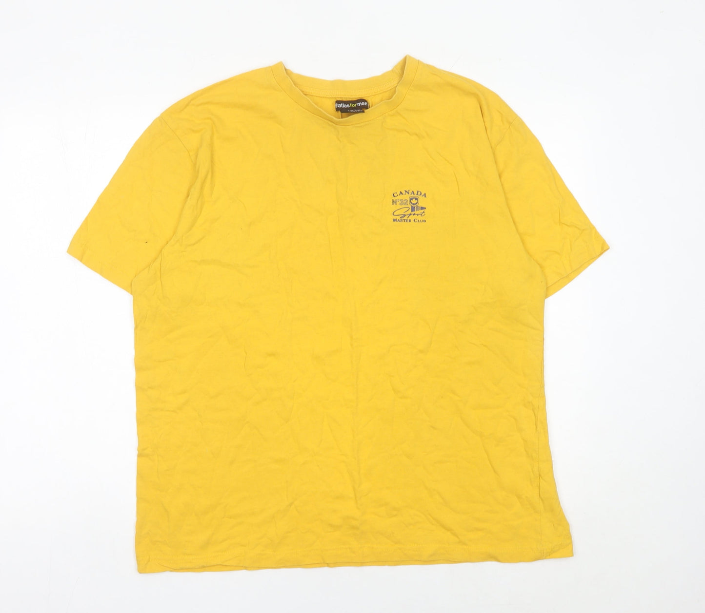 Mens UK Size 2XL Atlas For Men Yellow  T-Shirt