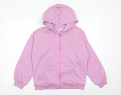 Marks and Spencer Girls Purple Full Zip Hoodie 11-12 Years Long Sleeve