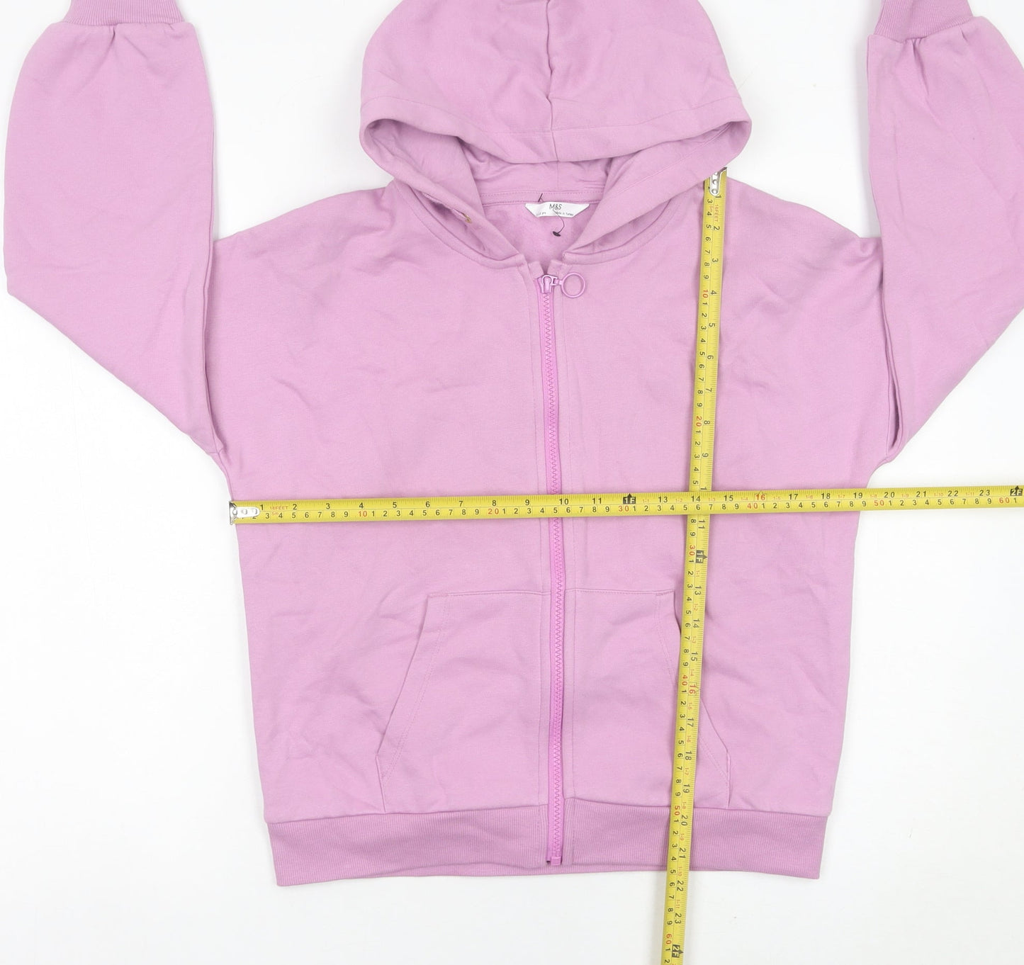 Marks and Spencer Girls Purple Full Zip Hoodie 11-12 Years Long Sleeve