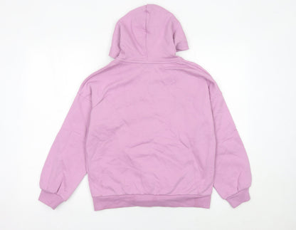 Marks and Spencer Girls Purple Full Zip Hoodie 11-12 Years Long Sleeve