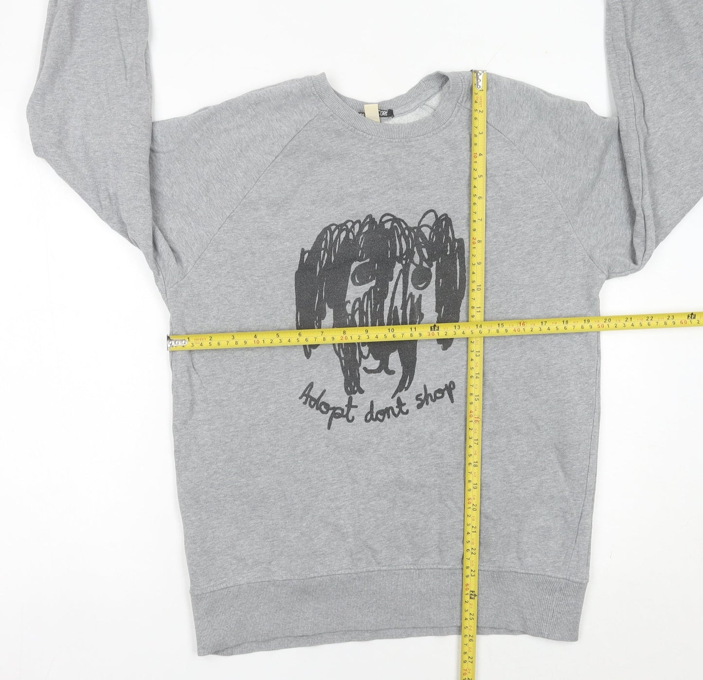 Black Score Unisex Grey Medium Sweatshirt Graphic Dog Print