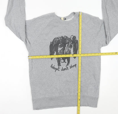 Black Score Unisex Grey Medium Sweatshirt Graphic Dog Print