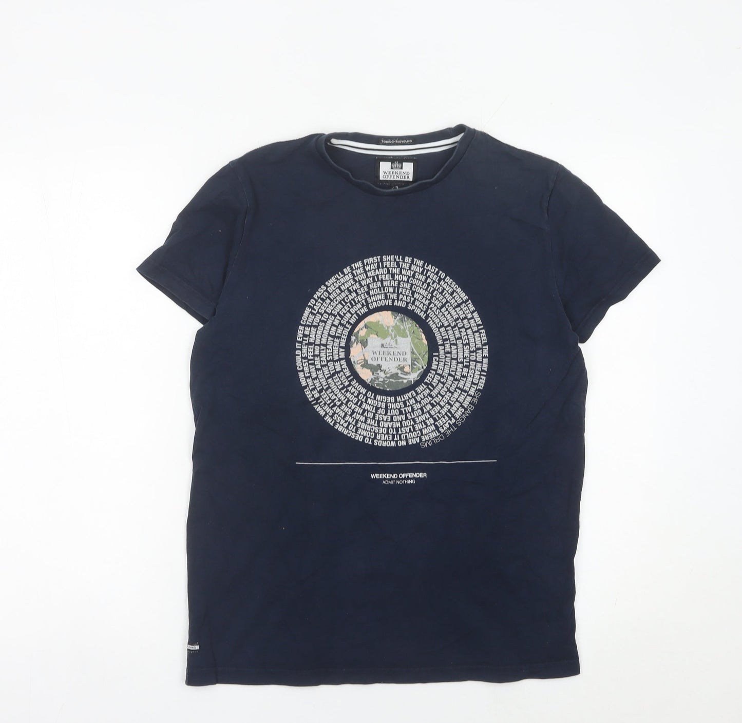 Weekend Offender Men's Navy Blue Graphic Print T-Shirt Size S