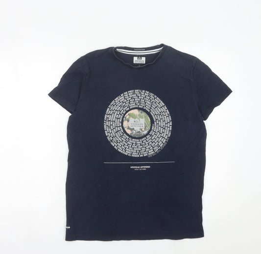 Weekend Offender Men's Navy Blue Graphic Print T-Shirt Size S