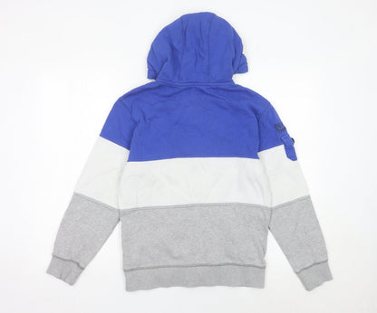 Denim 73 Boys Blue Grey Colourblock Full Zip Hoodie 14 Years