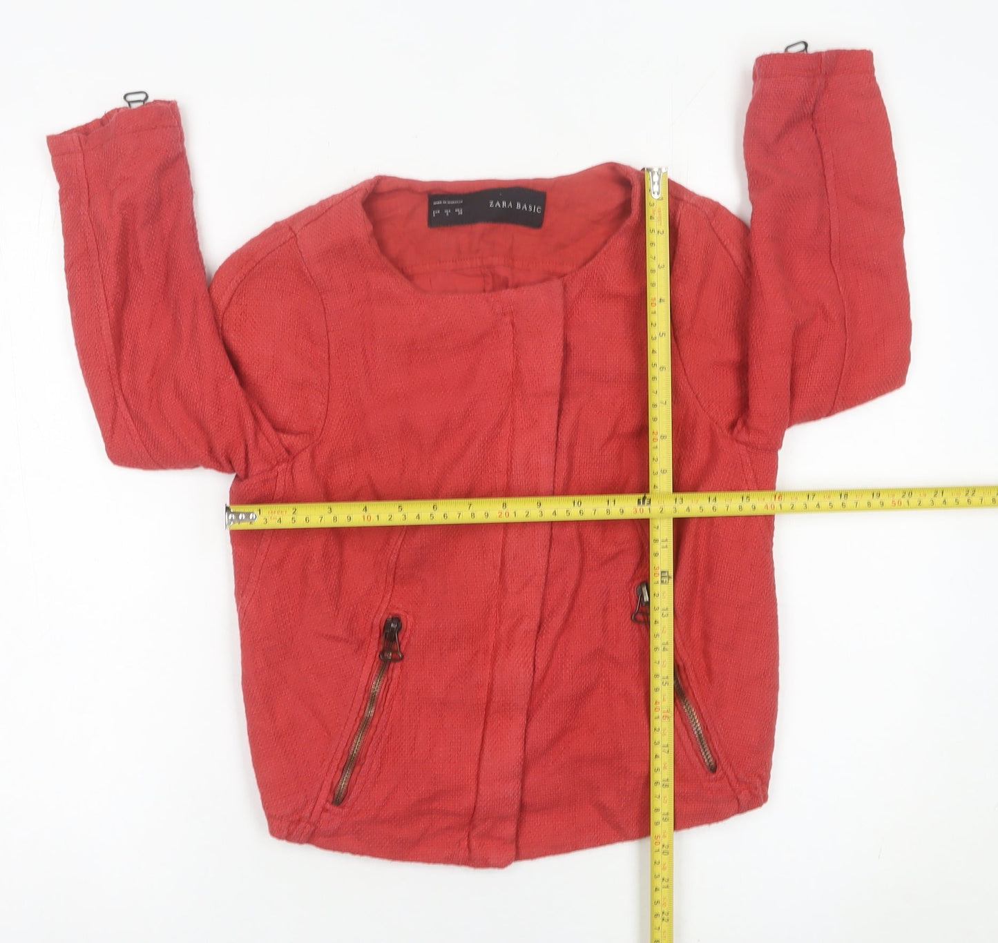 Womens UK Size S Zara Basic Red Basic Jacket