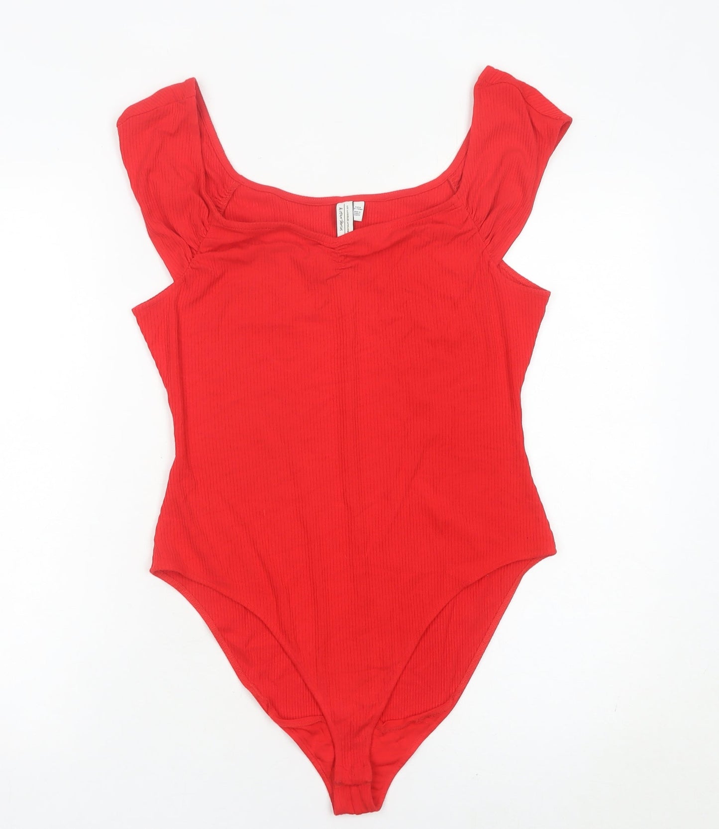 & Other Stories Women Red Bodysuit Size 12 Scoop Neck Stretch