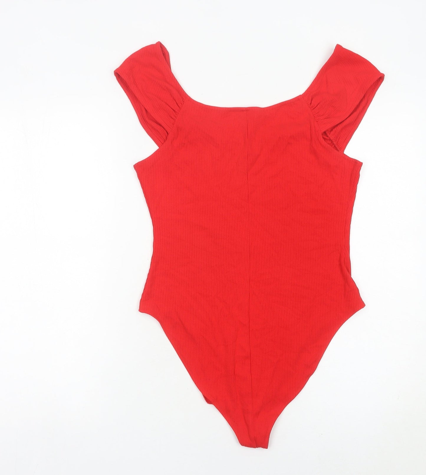 & Other Stories Women Red Bodysuit Size 12 Scoop Neck Stretch