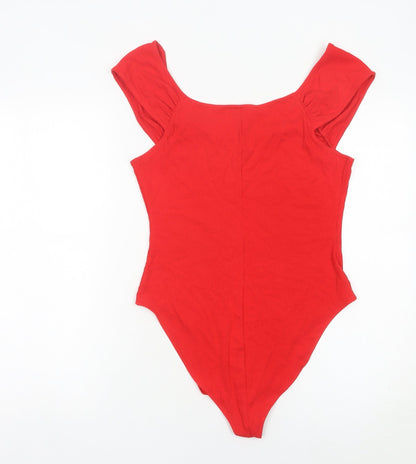 & Other Stories Women Red Bodysuit Size 12 Scoop Neck Stretch