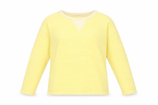 Marks and Spencer Women Yellow Striped Pullover Sweatshirt UK 8