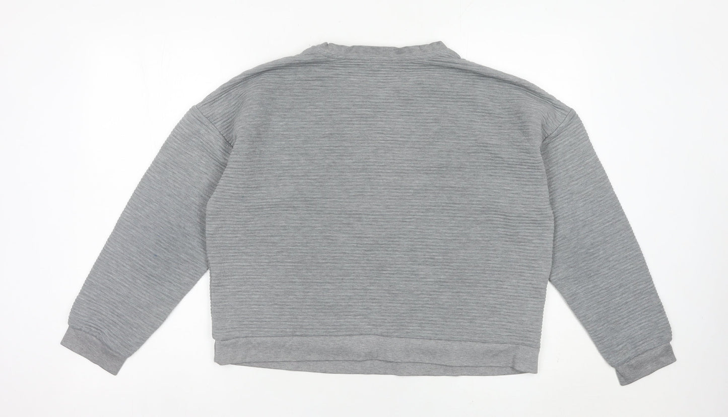 MNG Women’s Grey Pullover Sweatshirt Size M Crew Neck Casual Top