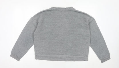 MNG Women’s Grey Pullover Sweatshirt Size M Crew Neck Casual Top