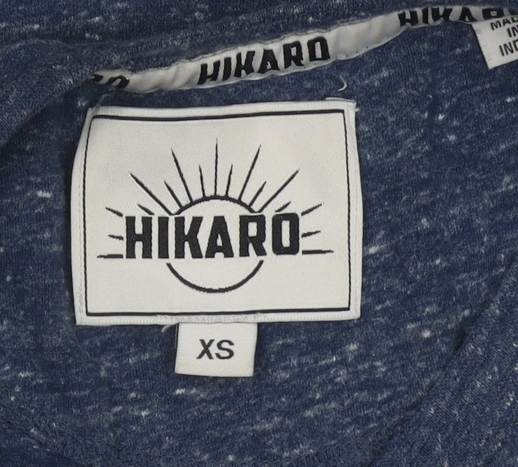 Hikaro Women's Blue XS Short Sleeve Crew Neck Cotton Blend T-Shirt