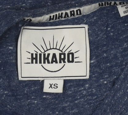 Hikaro Women's Blue XS Short Sleeve Crew Neck Cotton Blend T-Shirt