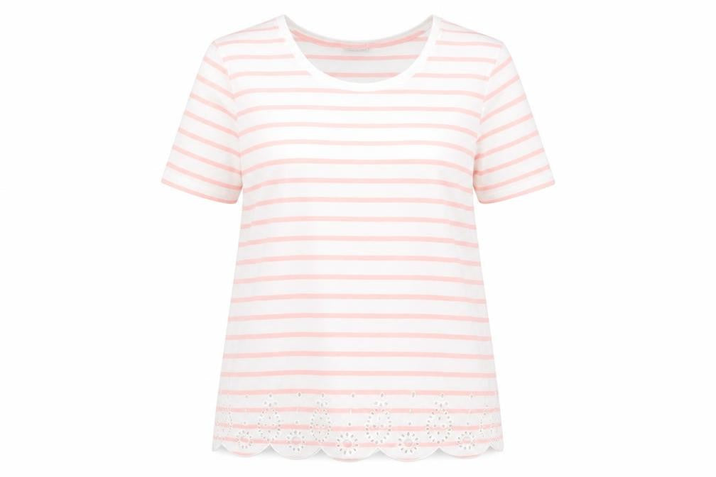 Womens UK Size 14/16 Damart Pink Basic T-Shirt