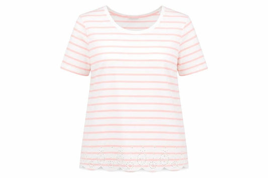 Womens UK Size 14/16 Damart Pink Basic T-Shirt