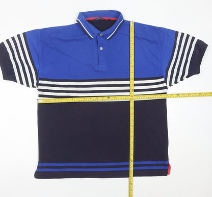 Reach Nautical Men’s Blue Striped Polo Shirt XL Regular Fit