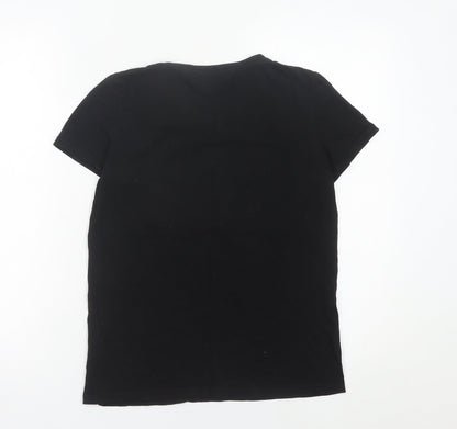 Womens UK Size XS Cropp Black Basic T-Shirt