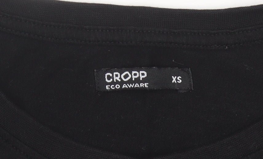 Womens UK Size XS Cropp Black Basic T-Shirt