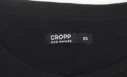 Womens UK Size XS Cropp Black Basic T-Shirt