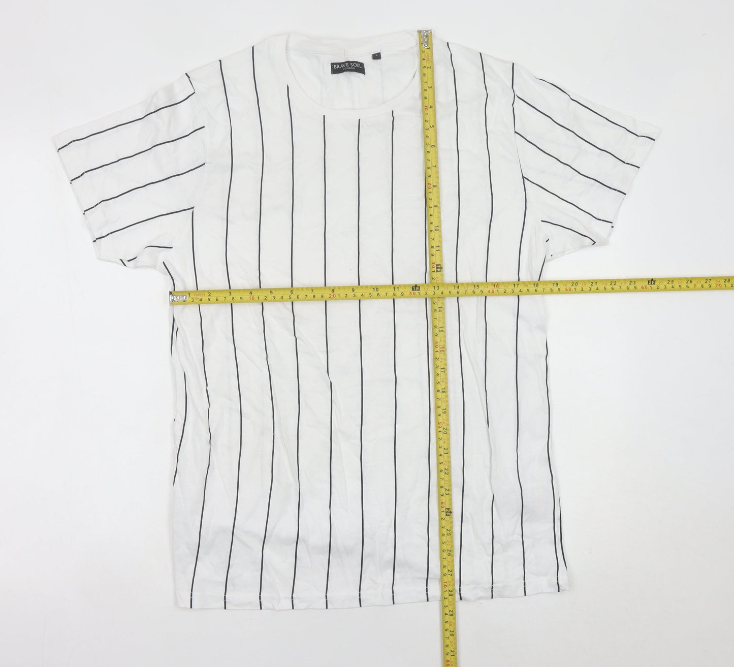 Mens UK Size L Brave Soul White  T-Shirt