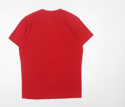 Armani Exchange Men Red L Graphic Logo Crew Neck T-Shirt