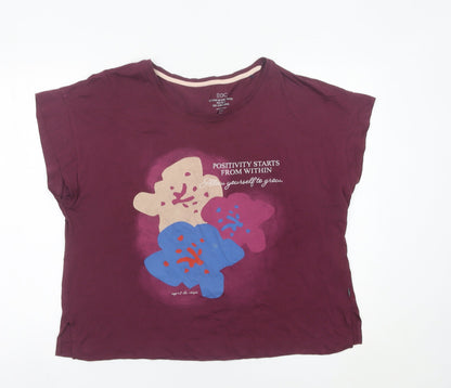 Womens UK Size XL EDC Purple Basic T-Shirt