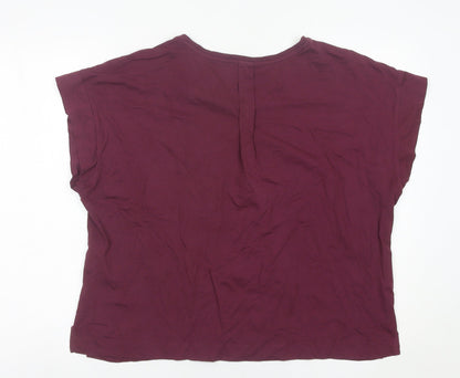 Womens UK Size XL EDC Purple Basic T-Shirt
