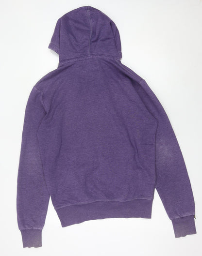 Superdry Men’s Purple Pullover Hoodie M Graphic Print Lion Sports