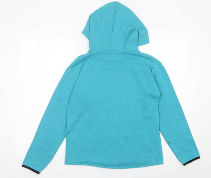 Decathlon Boys Blue Pullover Hoodie 14 Years Geometric Pocket Long Sleeve