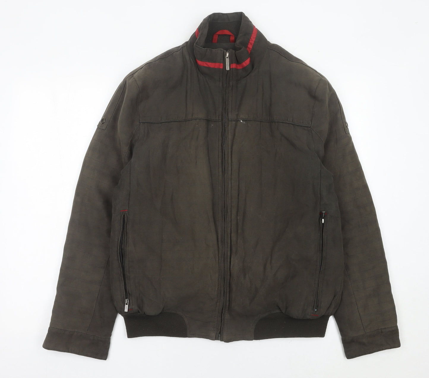 Hardtop Men’s Brown Bomber Jacket Size 48 Full Zip Casual