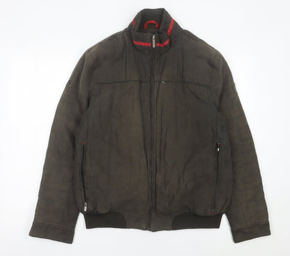Hardtop Men’s Brown Bomber Jacket Size 48 Full Zip Casual