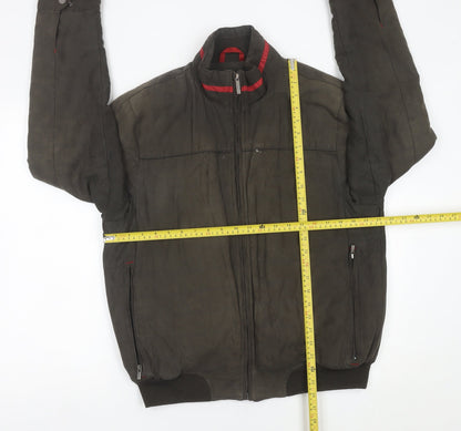 Hardtop Men’s Brown Bomber Jacket Size 48 Full Zip Casual
