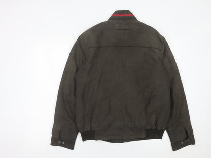 Hardtop Men’s Brown Bomber Jacket Size 48 Full Zip Casual