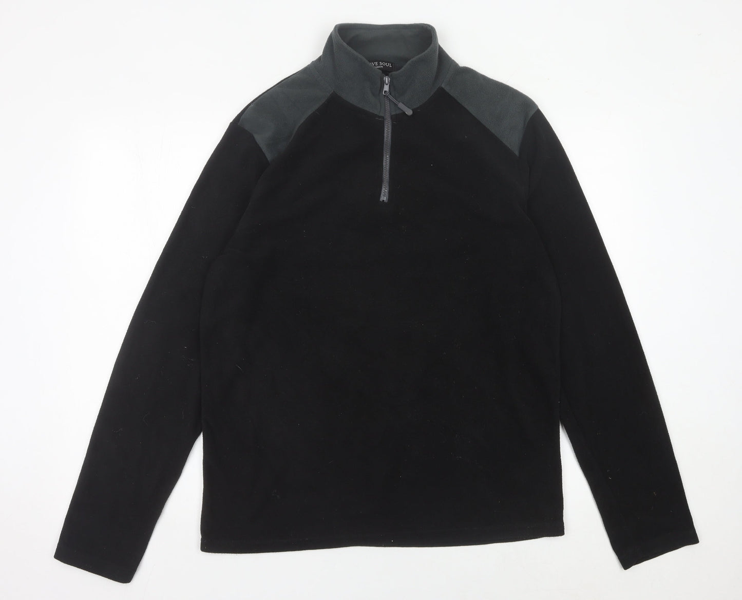Mens UK Size M Brave Soul Black Pullover Sweatshirt