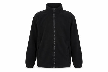 Front view of Mountain Warehouse boys’ black fleece full zip jacket 13 years
