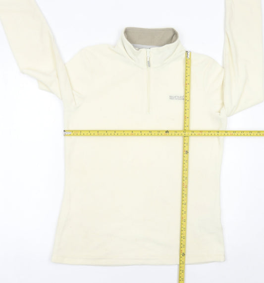 Regatta Women's Ivory Fleece Sweatshirt UK 10 1/2 Zip Outdoor Pullover