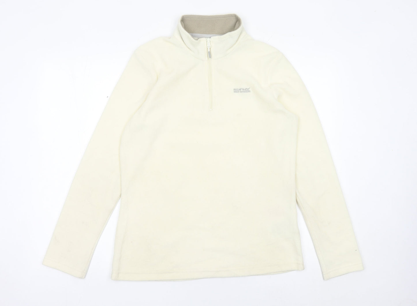 Regatta Women's Ivory Fleece Sweatshirt UK 10 1/2 Zip Outdoor Pullover