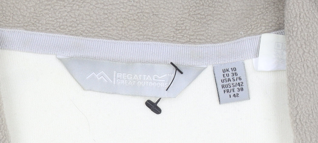 Regatta Women's Ivory Fleece Sweatshirt UK 10 1/2 Zip Outdoor Pullover