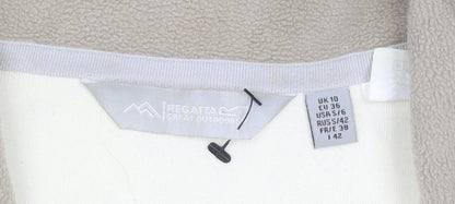 Regatta Women's Ivory Fleece Sweatshirt UK 10 1/2 Zip Outdoor Pullover