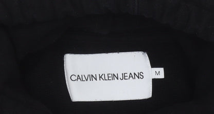 Calvin Klein Jeans Womens Hoodie Black Pink White M Logo Pullover