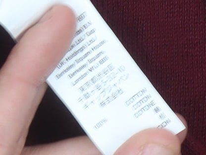 Gap Mens Red Striped Cotton V-Neck Jumper Size L