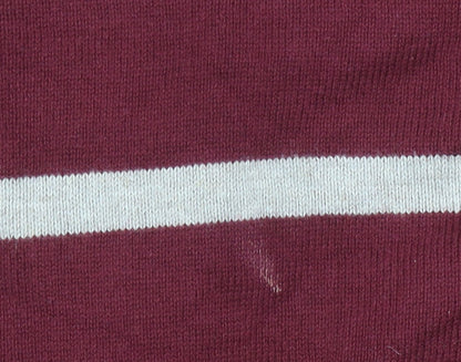 Gap Mens Red Striped Cotton V-Neck Jumper Size L