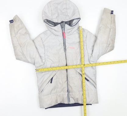 Wedze Boys Grey Ski Jacket 6 Years Hooded Waterproof Insulated Winter Coat
