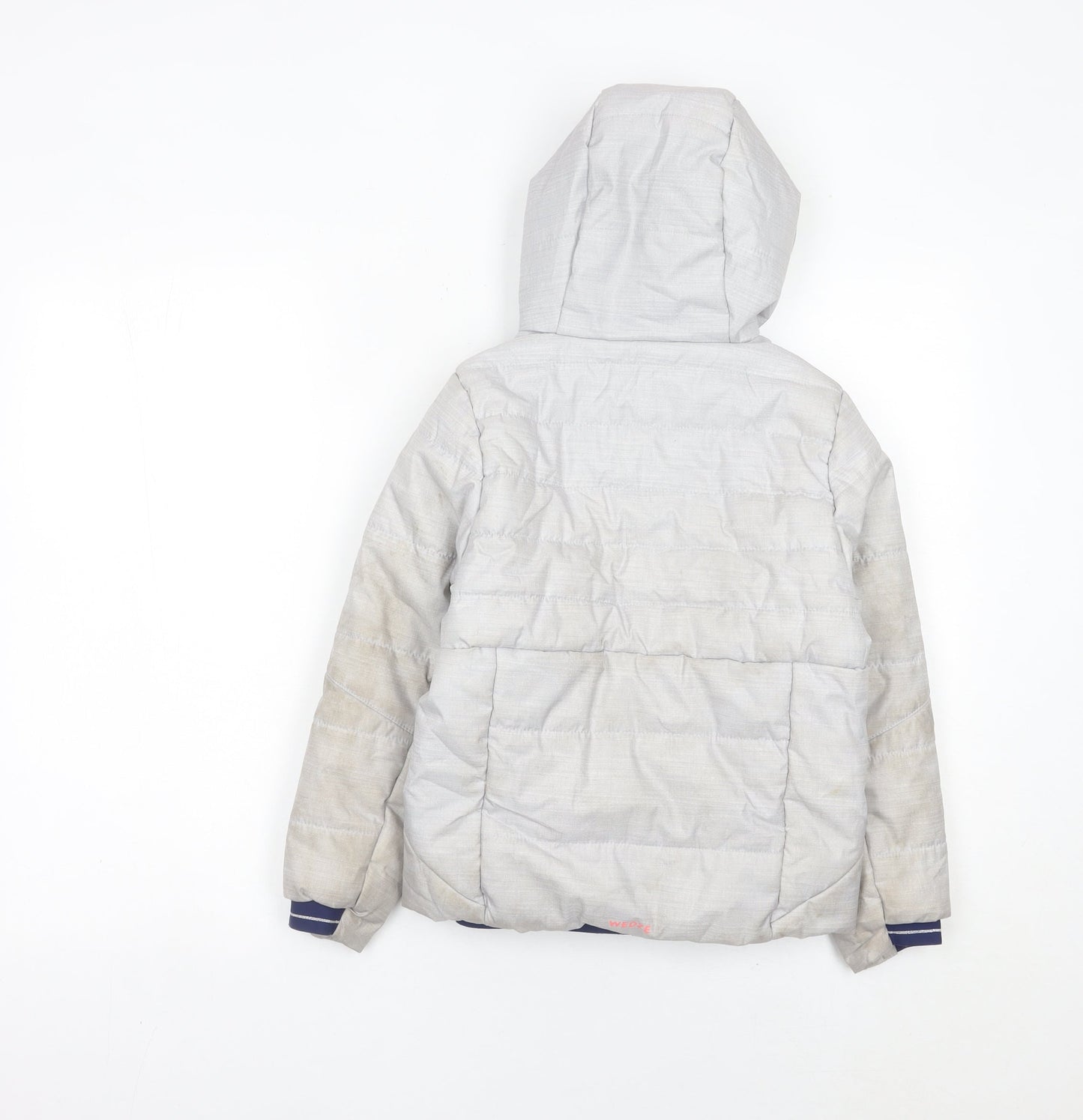 Wedze Boys Grey Ski Jacket 6 Years Hooded Waterproof Insulated Winter Coat