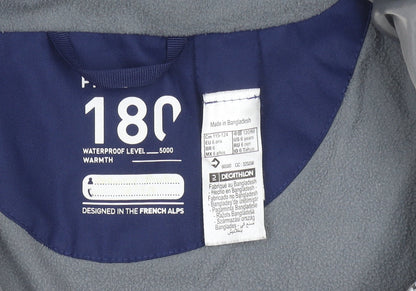 Wedze Boys Grey Ski Jacket 6 Years Hooded Waterproof Insulated Winter Coat