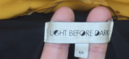 Light Before Dark Womens Yellow Puffer Jacket S Quilted Winter Coat