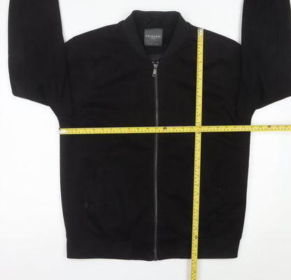 Primark Men Black L Bomber Jacket Polyester Blend Zip