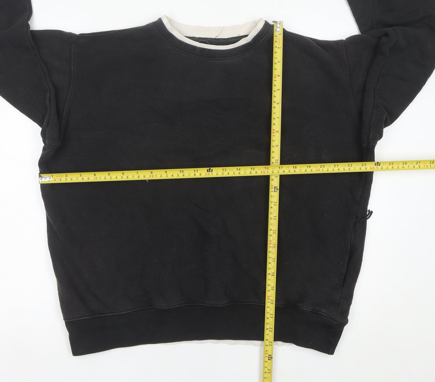 Mens UK Size S Pull&Bear Black Pullover Sweatshirt